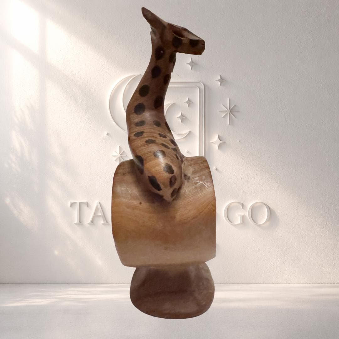 Wooden Giraffe Stand-Up Display | Vintage Hand-Carved | African Safari | Altar & Table Décor | Metta-Blessed™ - image 4