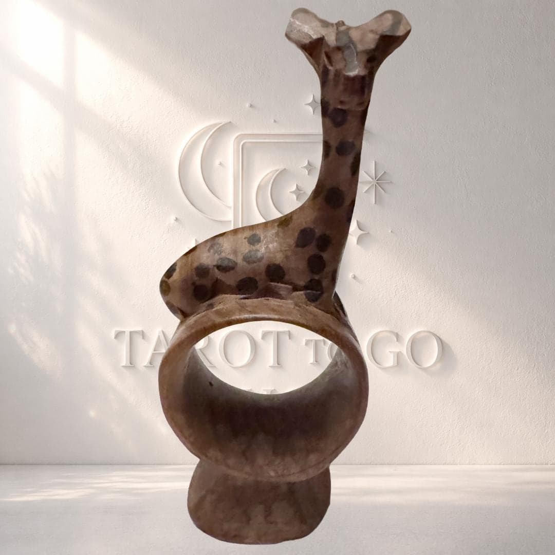 Wooden Giraffe Stand-Up Display | Vintage Hand-Carved | African Safari | Altar & Table Décor | Metta-Blessed™