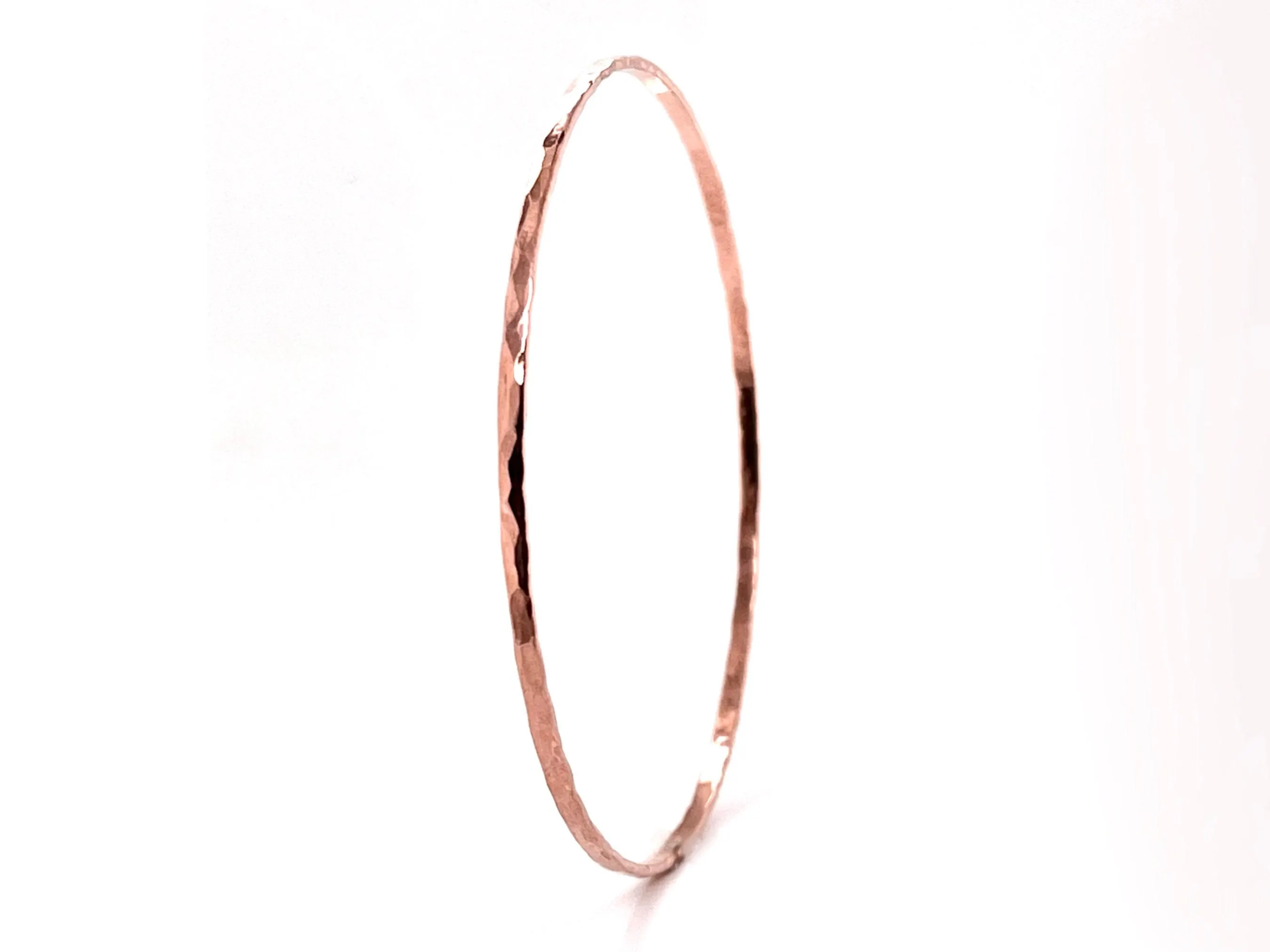 Hammered Copper Stacking Bangle, Rustic Style - image 3