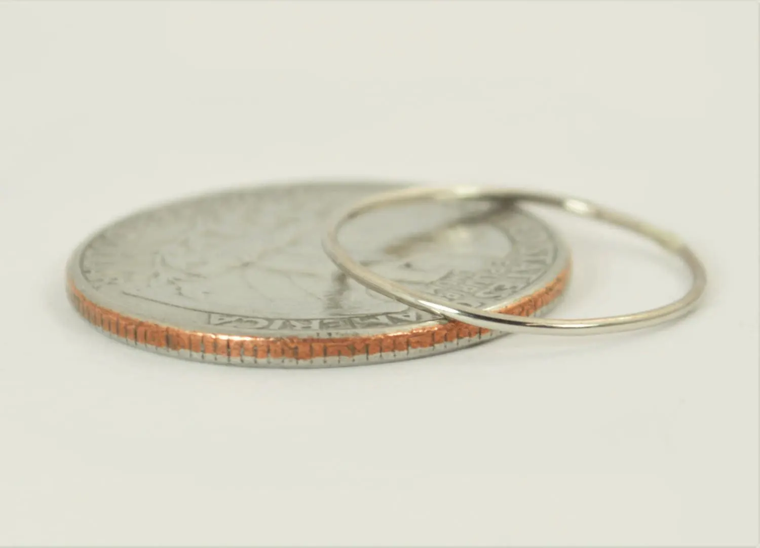 Super Thin 14k White Gold Round Stacking Ring, Minimalist Band - image 5