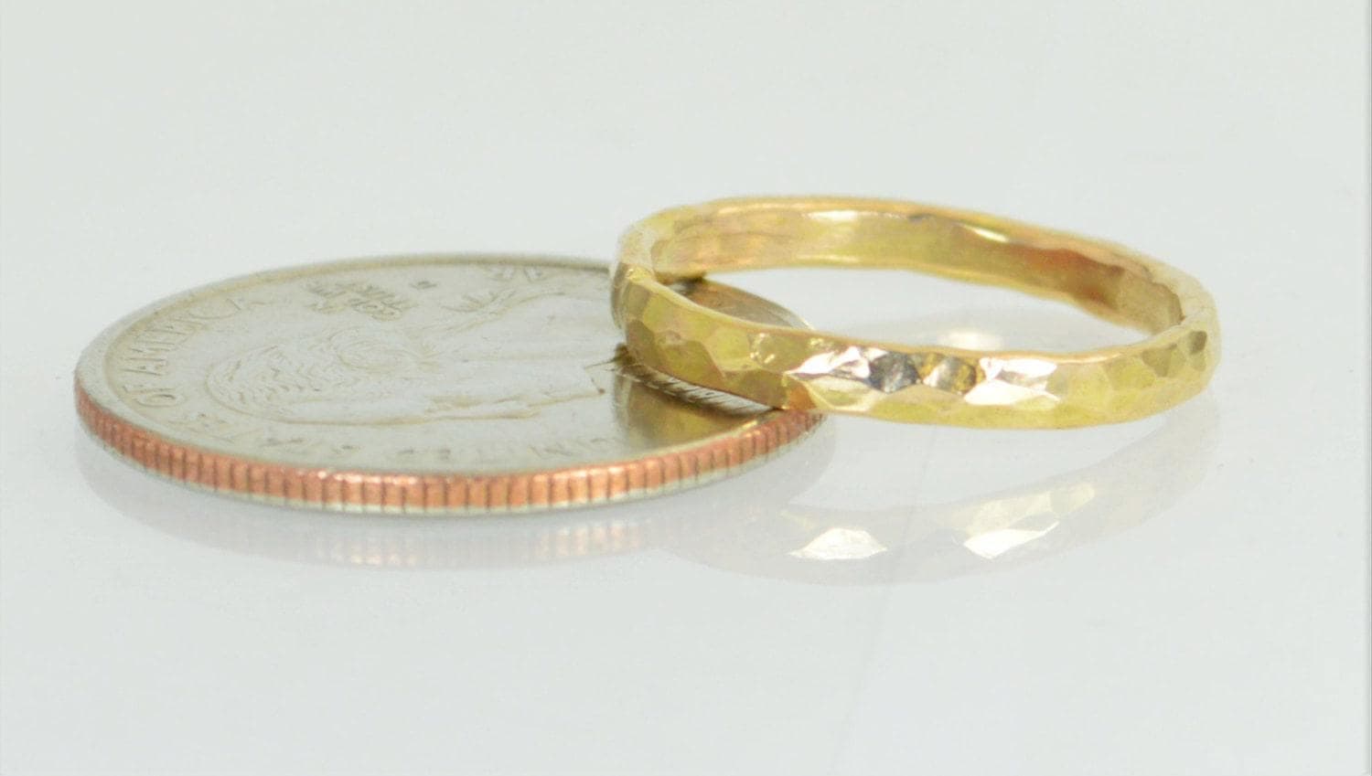 Hammered 14k Gold Filled Stacking Ring - Super Thick Gold Band - image 5