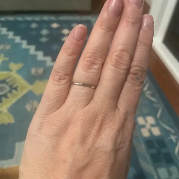 Hammered Platinum Stacking Ring: Solid 950 Platinum Band - image 5