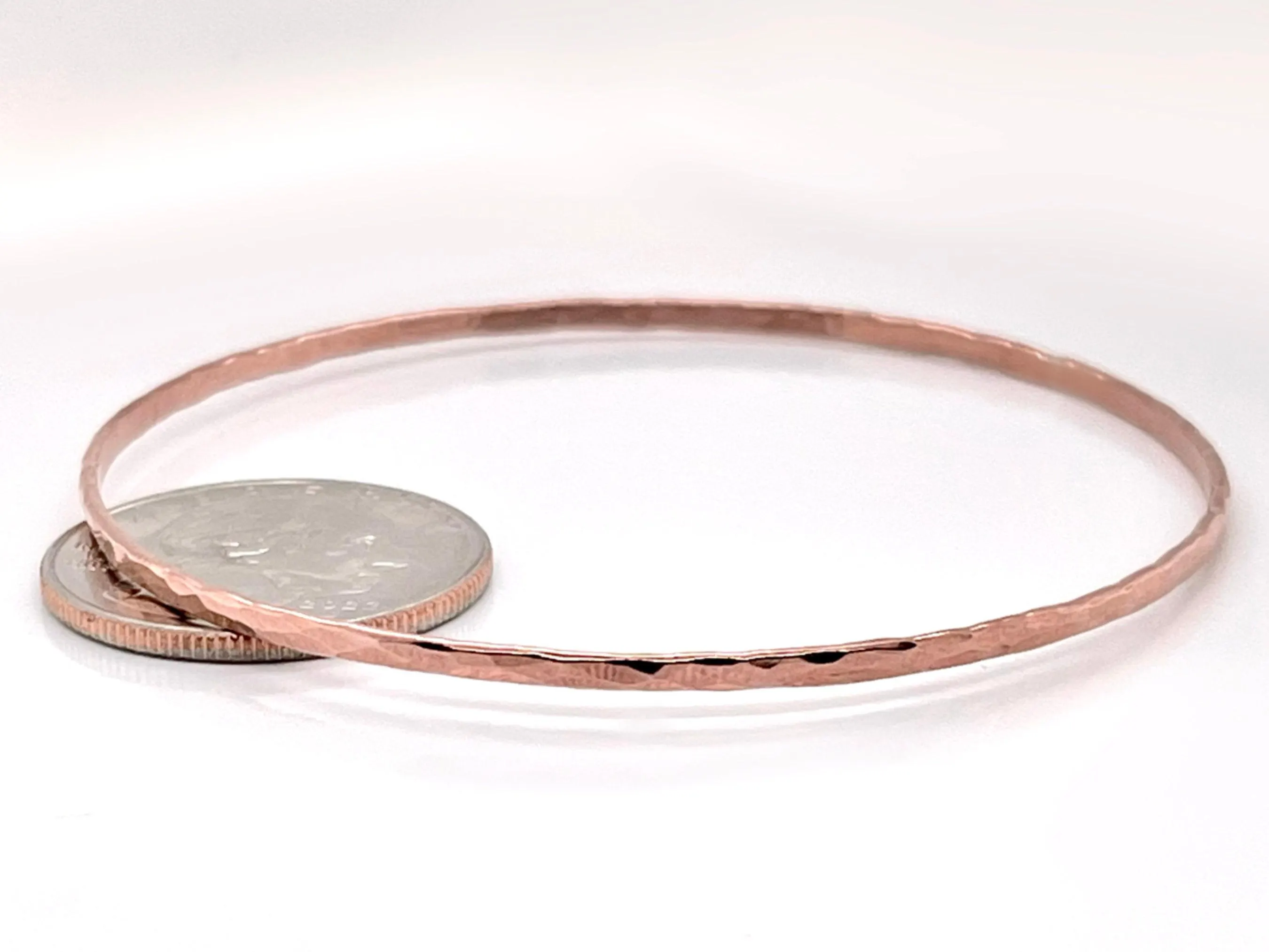 Hammered Copper Stacking Bangle, Rustic Style - image 5