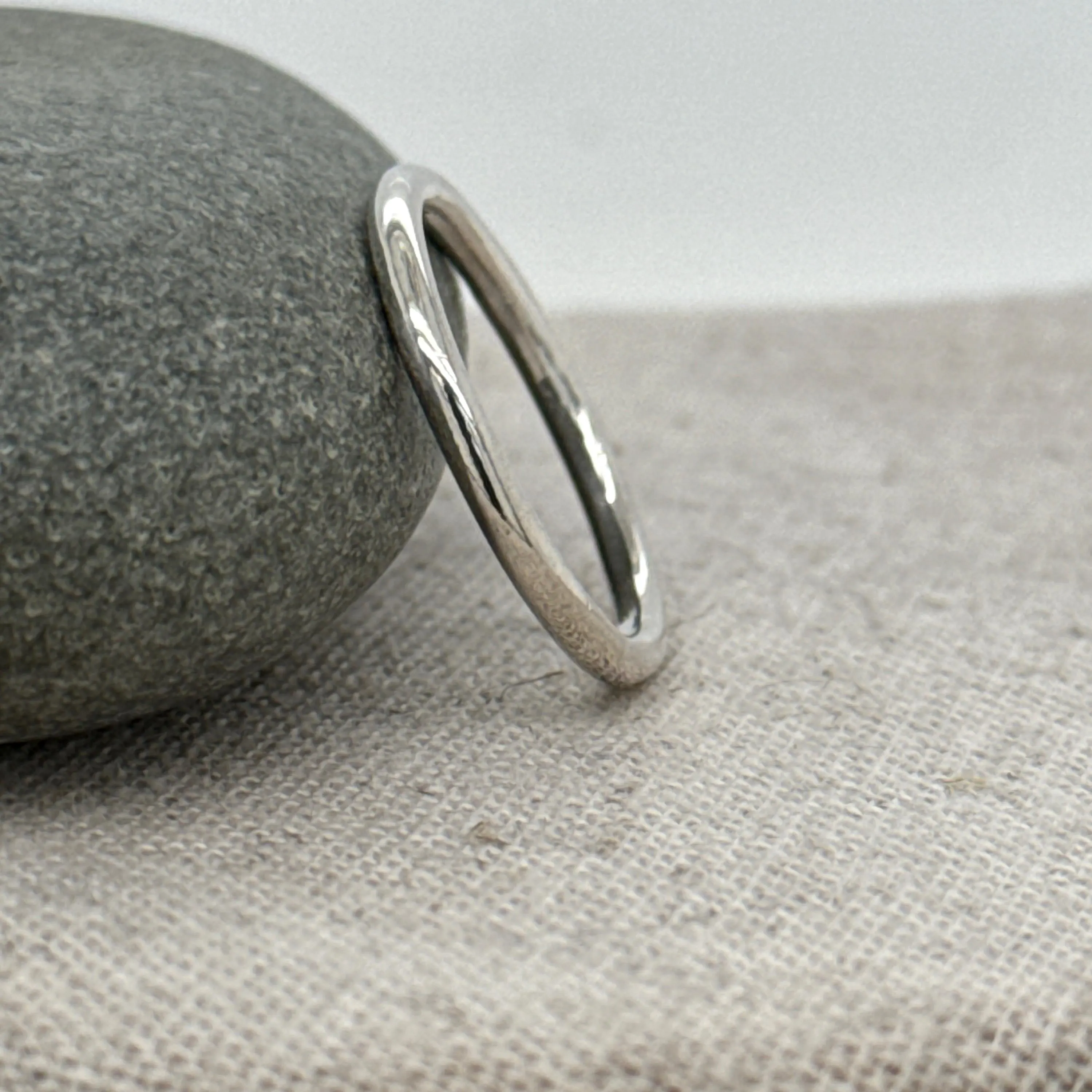 Minimalist Round Ring, 2mm Palladium Sterling Silver Band, Hypoallergenic, Durable, High-Shine or Brushed Finish - image 3