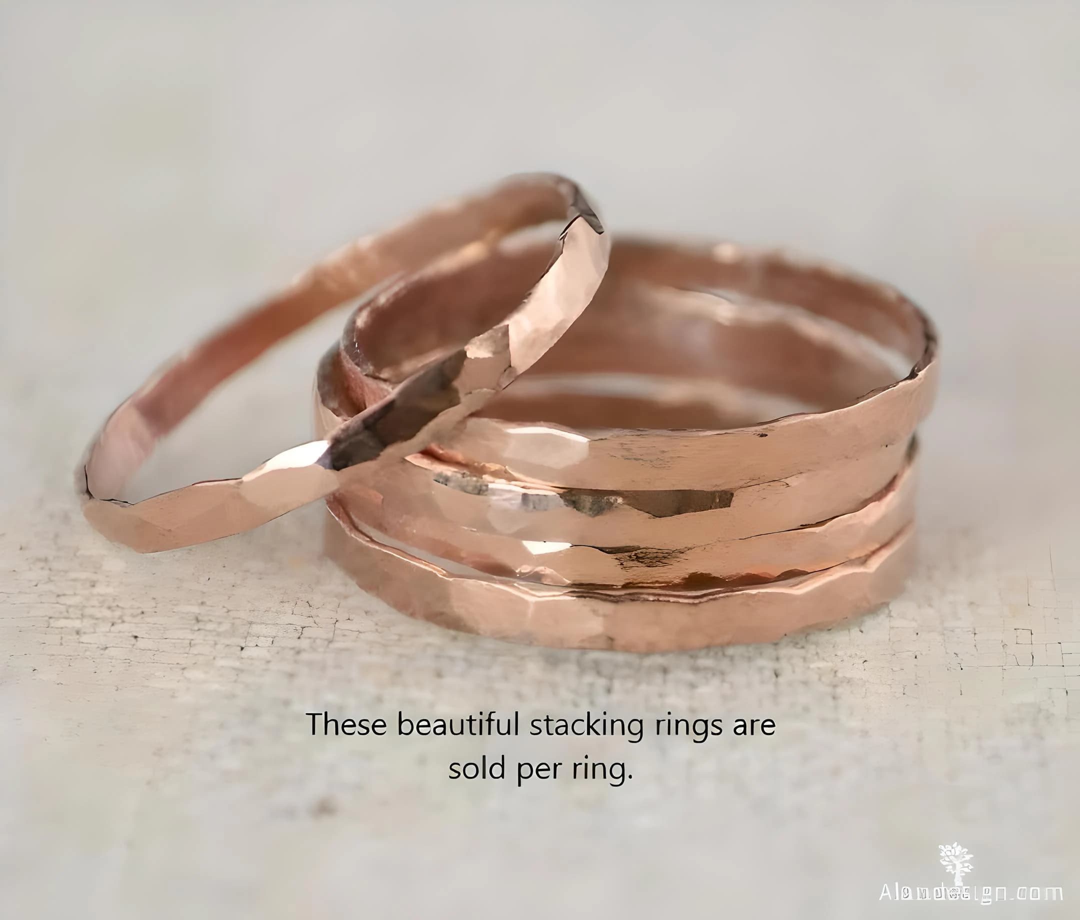 Hammered Copper Stacking Ring: Thick Band, Rustic Jewelry