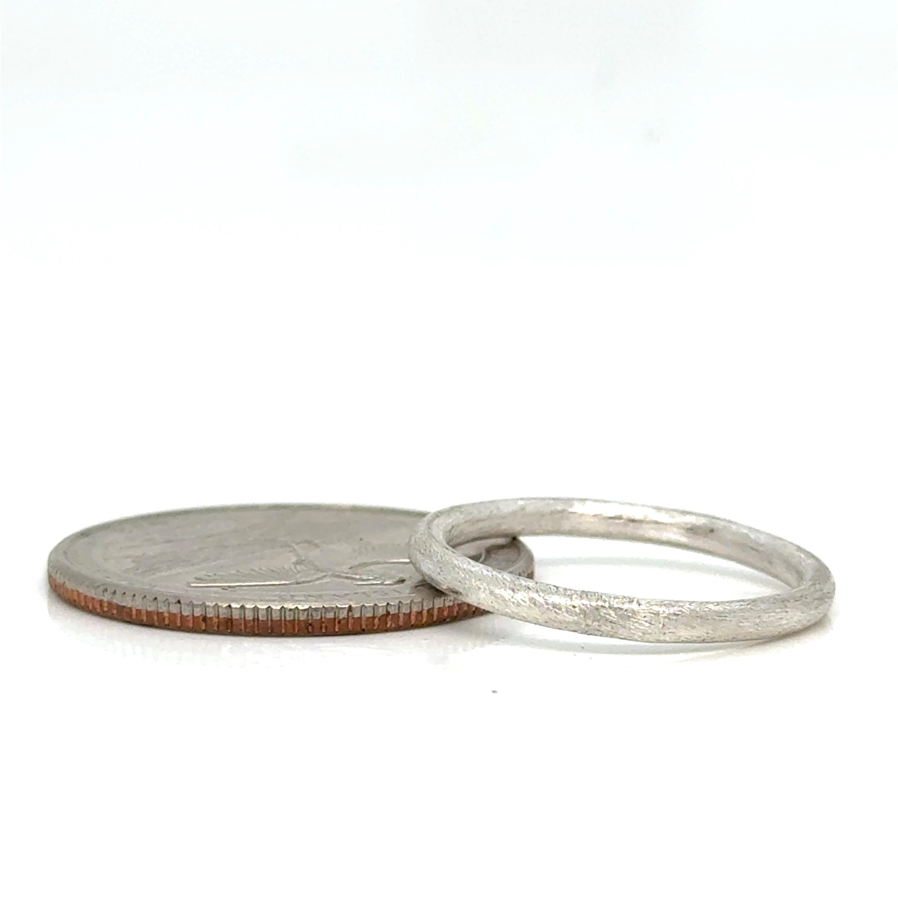 Minimalist Ring, Brushed Finish,  2mm Palladium Sterling Silver Band, Hypoallergenic, Durable, High-Shine option. - image 4