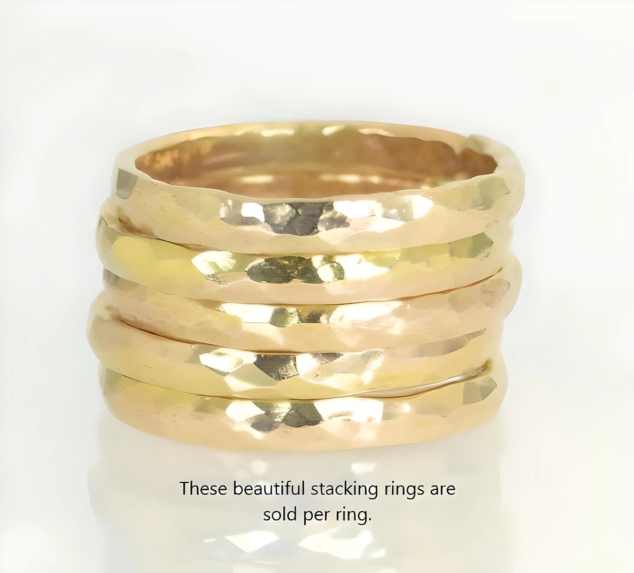 Hammered 14k Gold Filled Stacking Ring - Super Thick Gold Band