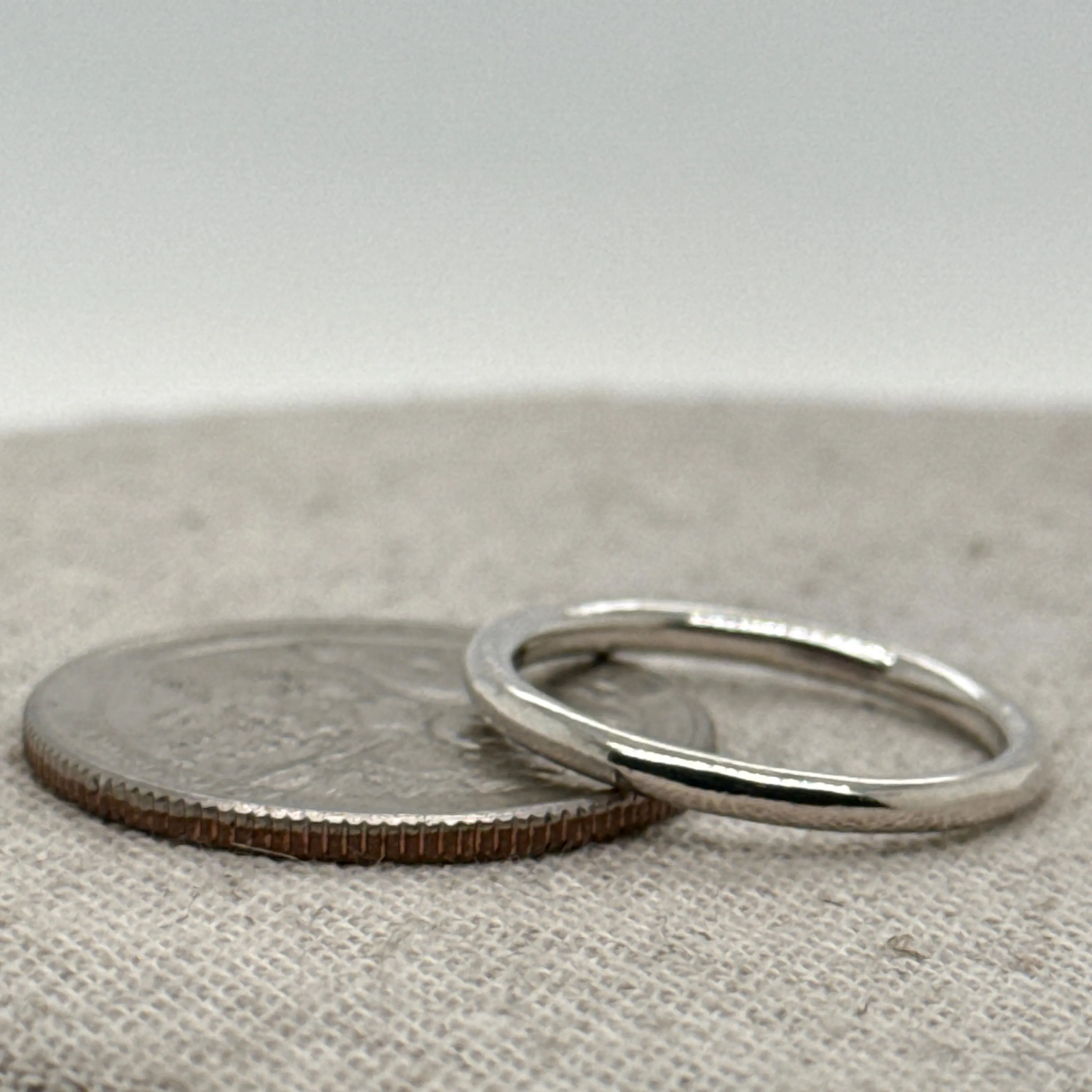 Minimalist Round Ring, 2mm Palladium Sterling Silver Band, Hypoallergenic, Durable, High-Shine or Brushed Finish - image 4