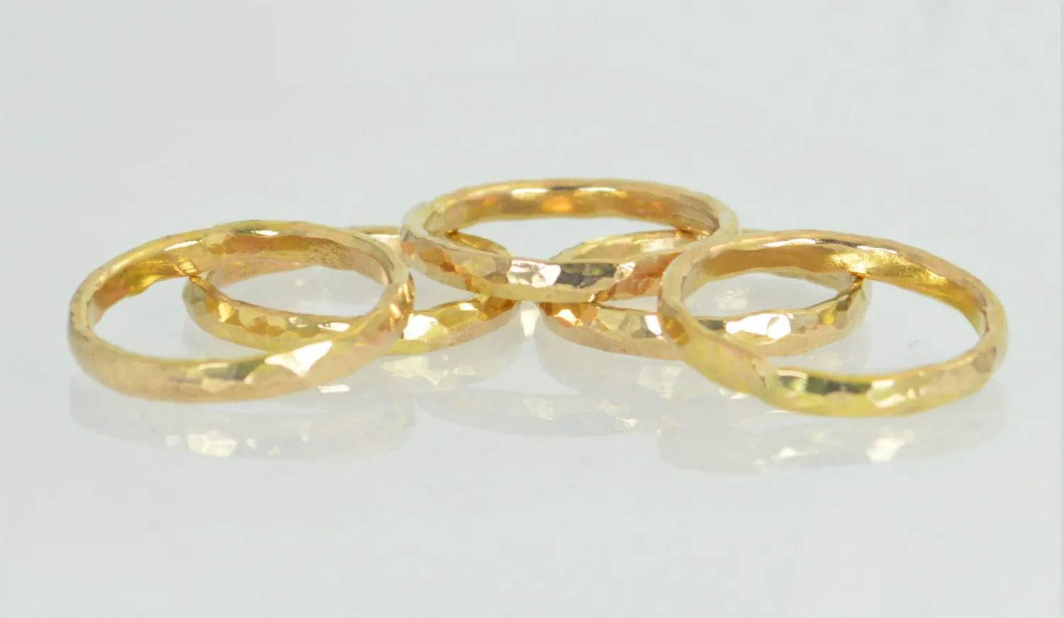 Hammered 14k Gold Filled Stacking Ring - Super Thick Gold Band - image 4