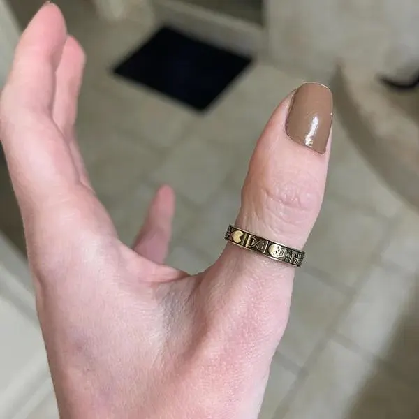 Yellow Gold Memento Mori Ring, Gothic Skeleton Jewelry - image 3