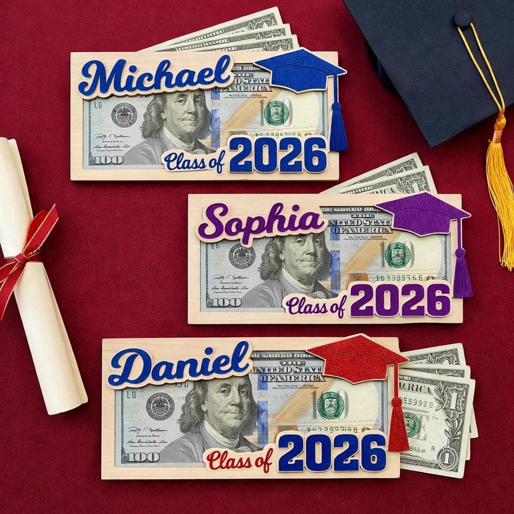 Personalized Graduation Money Holder 2026, Custom Name Cash Holder, Class of 2026 Graduation Gift, Senior Money Gift, High School Grad Gift - image 4