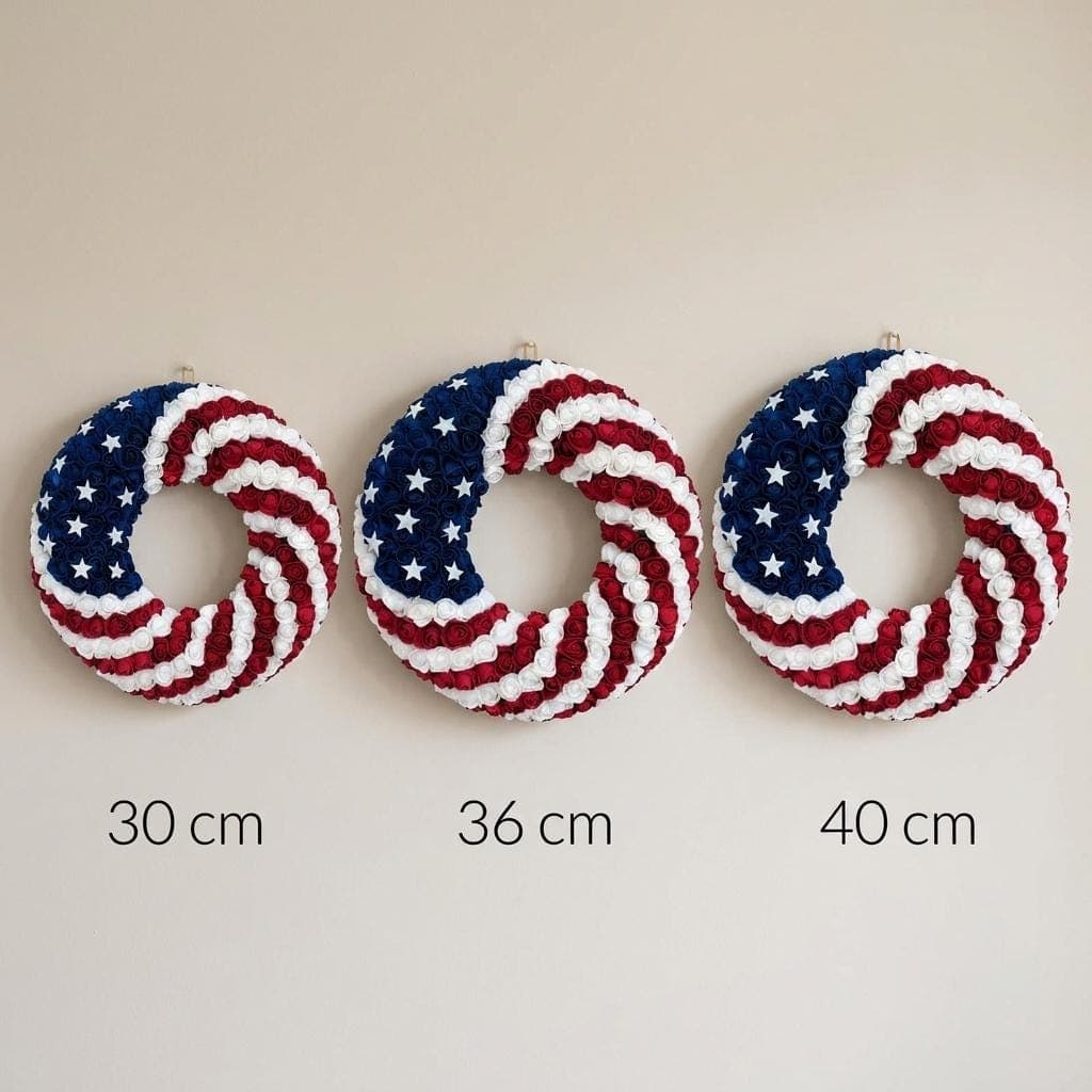 4th of July Wreath Patriotic USA Flag Wreath for Front Door American Flag Door Hanger 250 Independence Day Decor Red White Blue Wreath - image 4