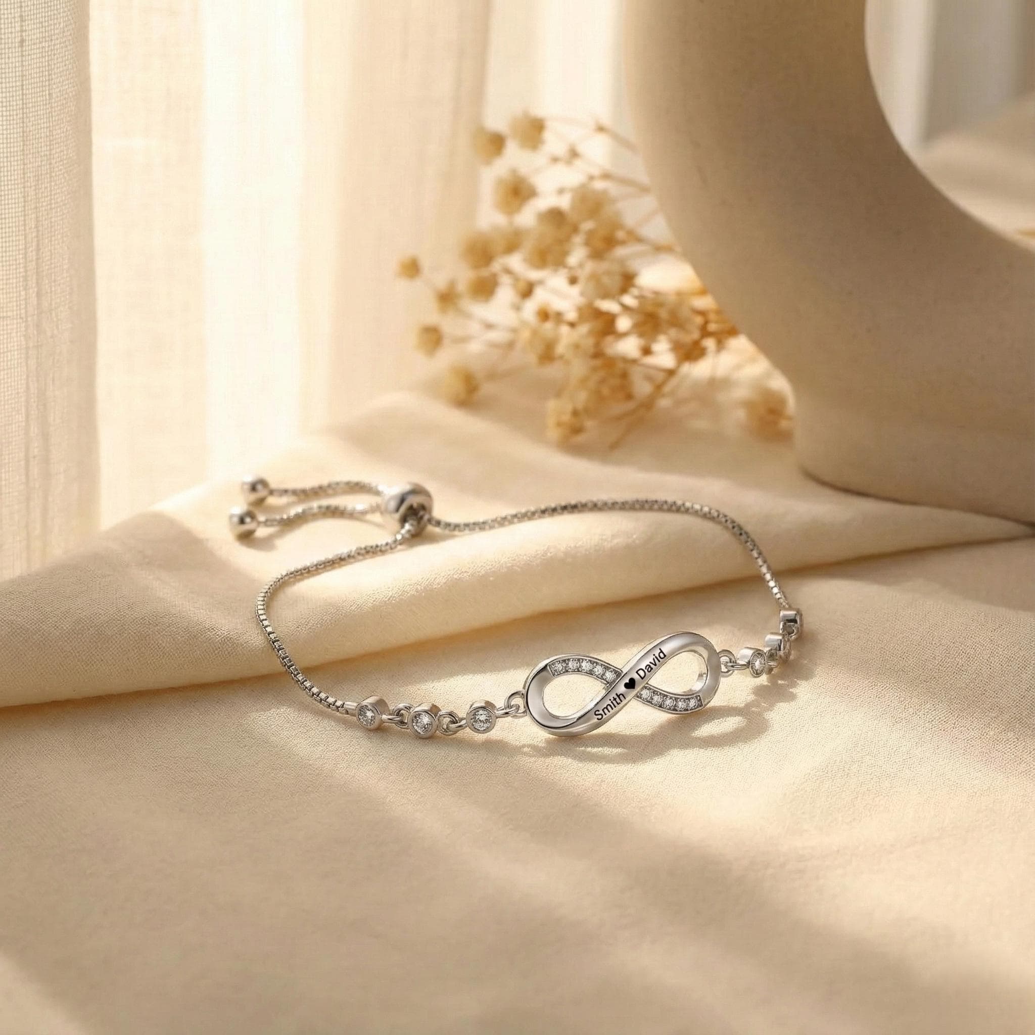 Personalized Infinity Couple Bracelets, Custom Name Matching Bracelets for Him and Her, Engraved Anniversary Gift - image 4