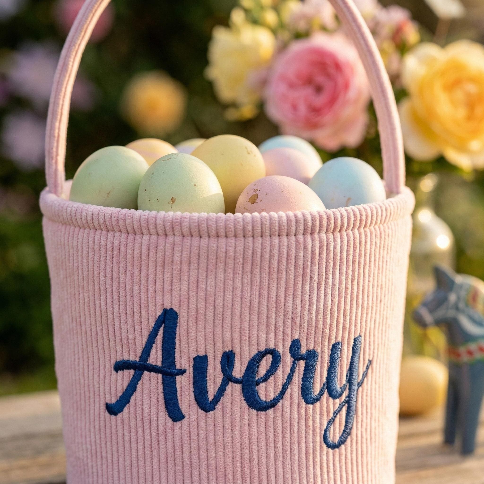 Personalized Easter Basket with Name, Custom Embroidered Easter Basket for Kids, Baby Boy Girl Easter Baskets, Fabric Easter Basket Large - image 4