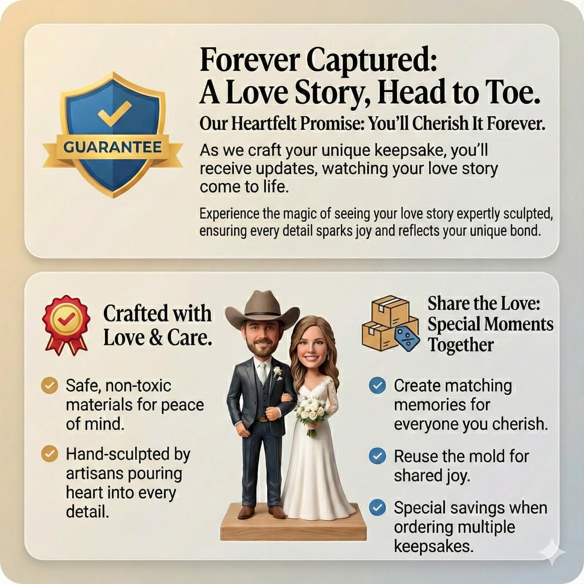 Custom Bobblehead from Photo, Handcrafted Personalized Figurine, Polymer Clay Couple Sculpture Gift - image 4