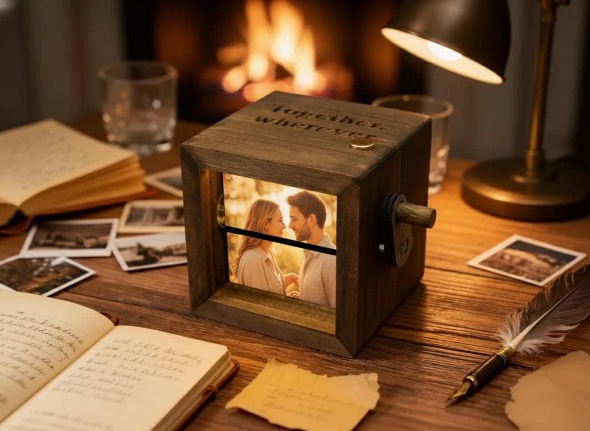 Personalized Photo Flipbook Box, Custom Wooden Animation Crank Box - image 5