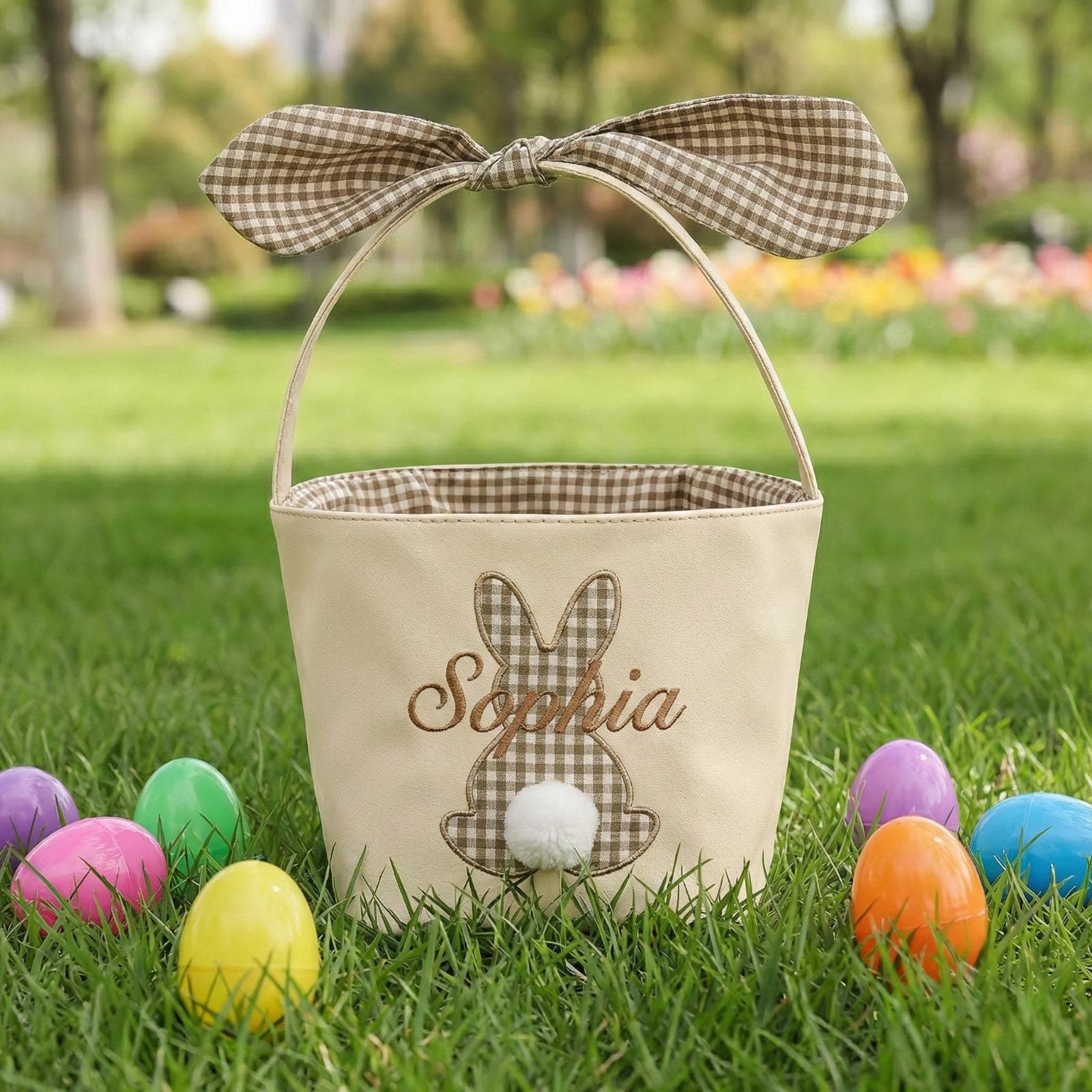 Personalized Easter Basket Liner and Bow, Custom Easter Basket Liner with Name, Monogram Easter Basket for Kids, Baby Boy Girl Tag - image 5