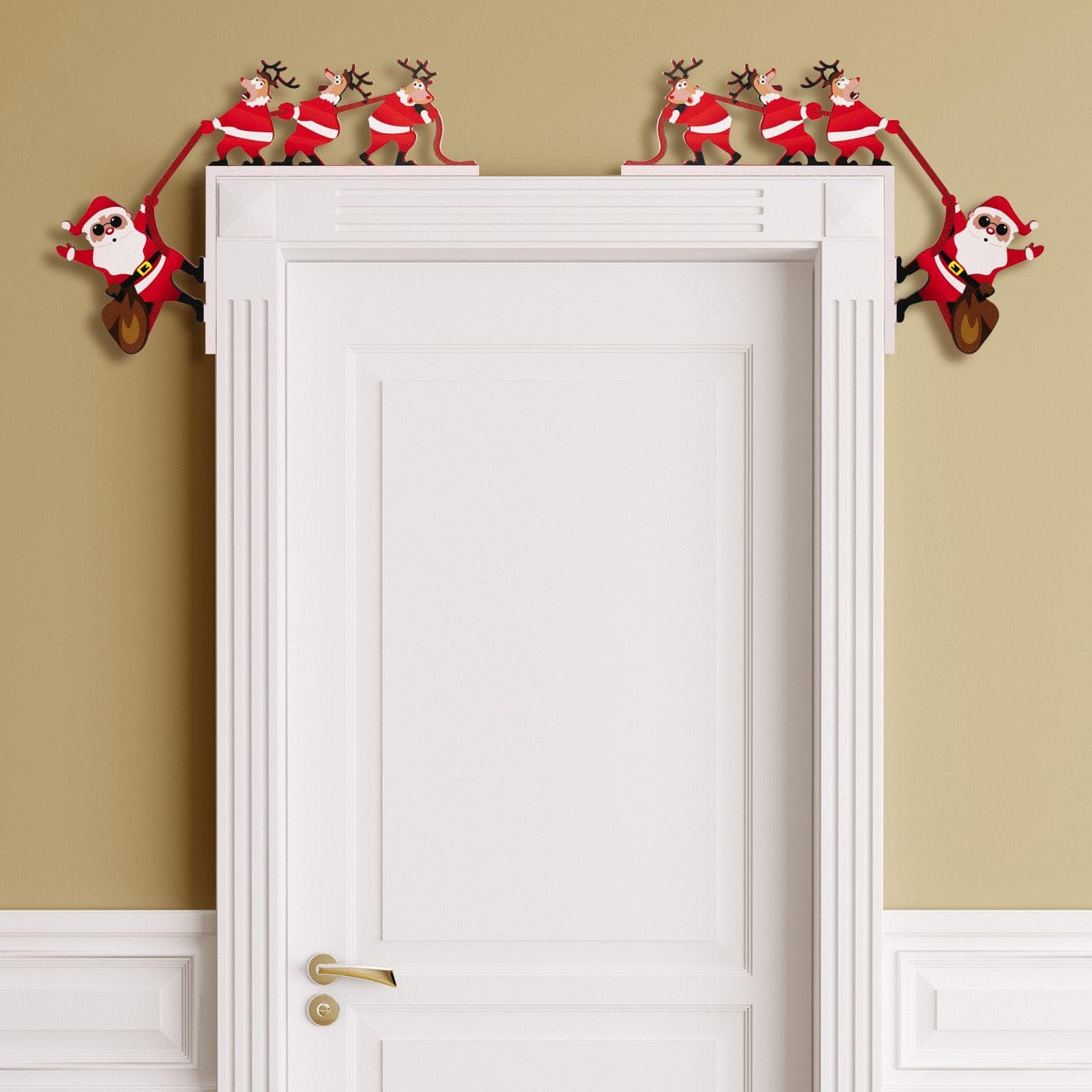 Merry Christmas Santa and Reindeer Door Corner Decoration, Holiday Home Decor Gift - image 3