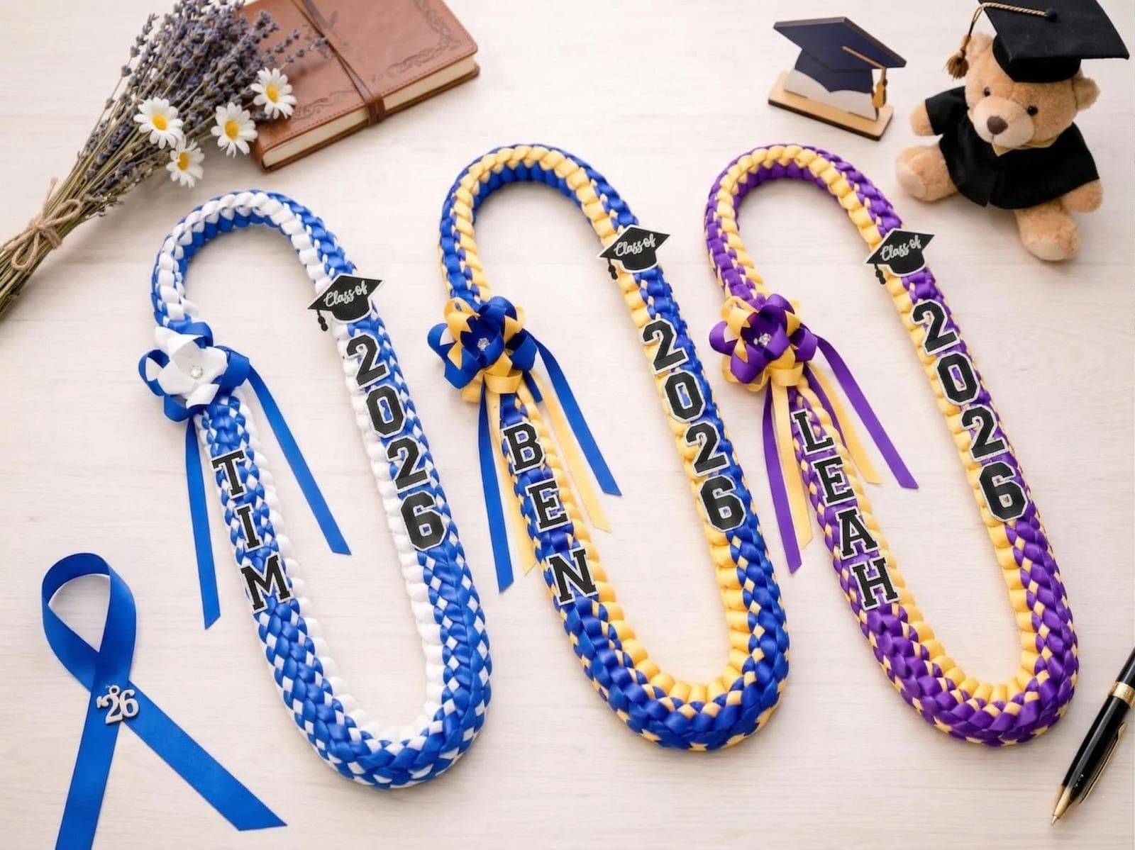 Graduation Lei 2026 with Name, Custom Graduation Lei Class of 2026, Graduation Leis for Boys Girls, Senior Gift Lei, Graduation Leis 2026 - image 4