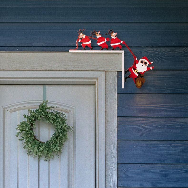 Merry Christmas Santa and Reindeer Door Corner Decoration, Holiday Home Decor Gift - image 5