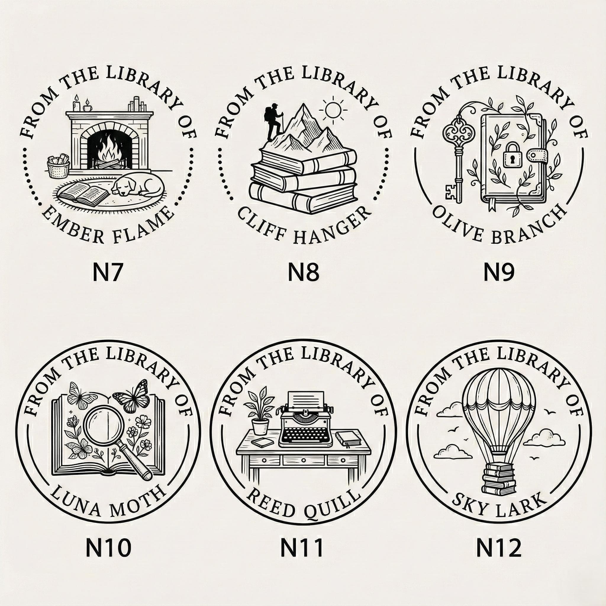Embosser Stamp for Personal Library, Ex Libris Design, Initials Name Seal, Book Lover Gift - image 5