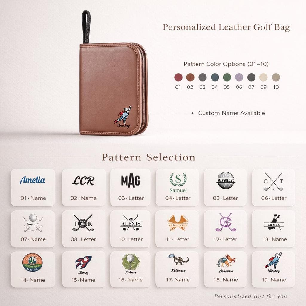 Personalized Golf Bag Case Organizer, Custom PU Leather Golf Accessories Pouch, Golf Gift for Dad, Husband or Golfer - image 5