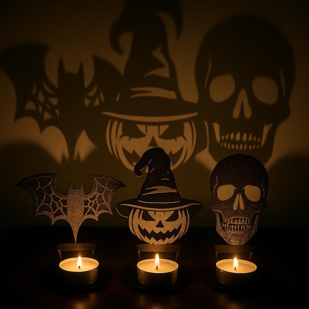 Pumpkin Shadow Lantern: Spooky Halloween Tealight Candle Holder - image 5