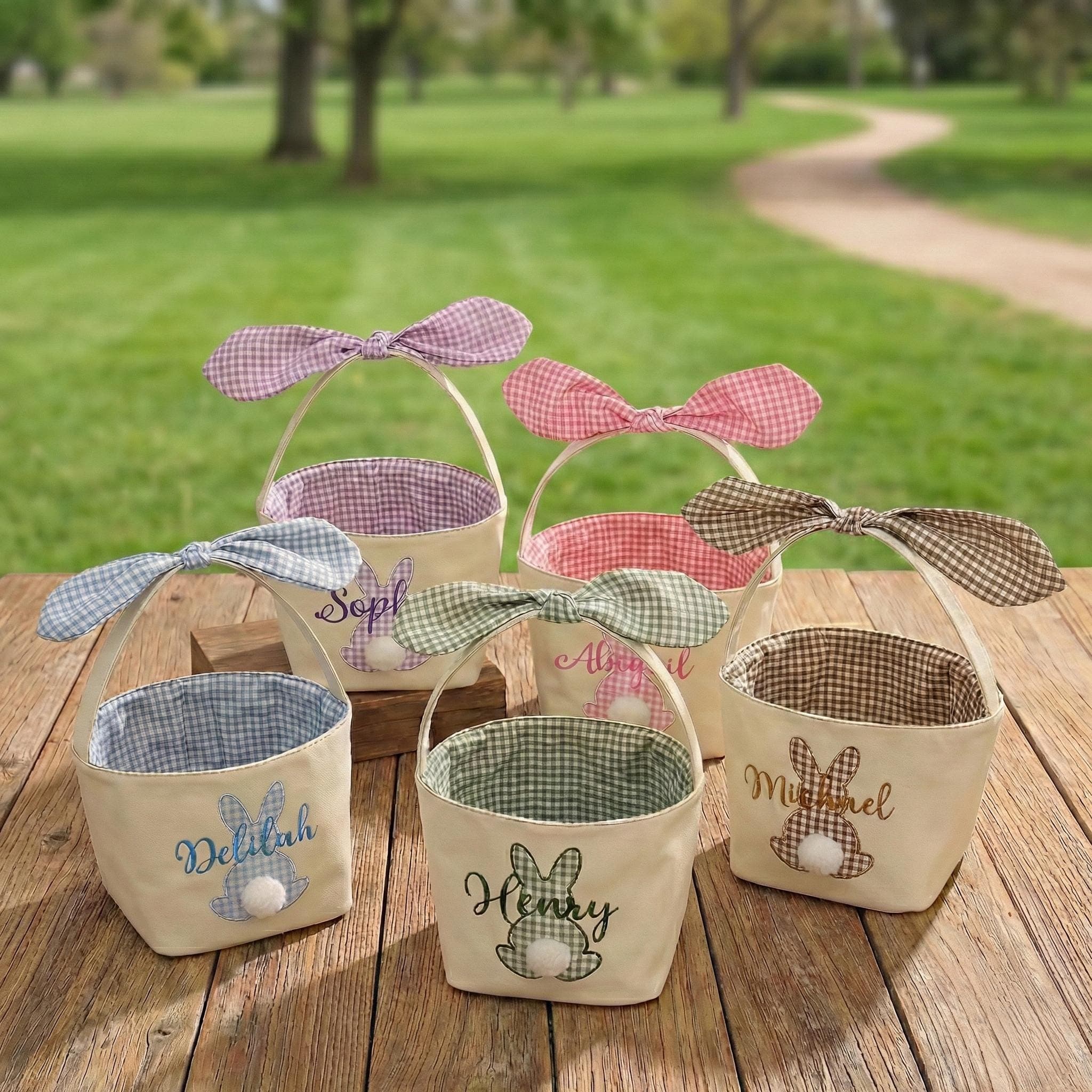 Personalized Easter Basket Liner and Bow, Custom Easter Basket Liner with Name, Monogram Easter Basket for Kids, Baby Boy Girl Tag - image 4