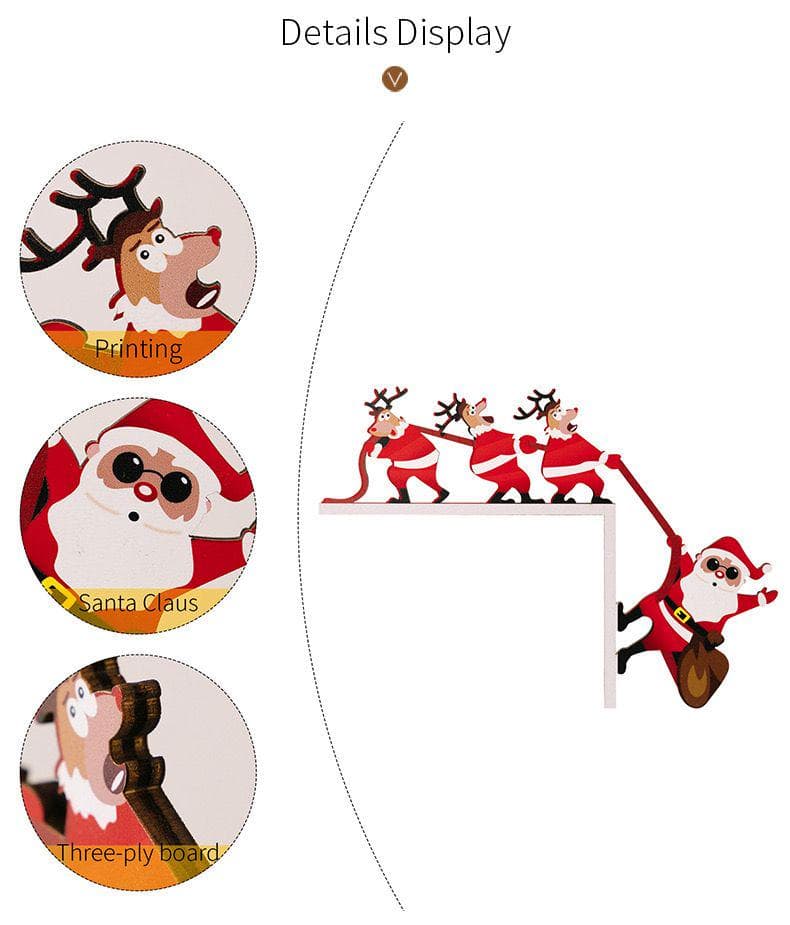 Merry Christmas Santa and Reindeer Door Corner Decoration, Holiday Home Decor Gift - image 4