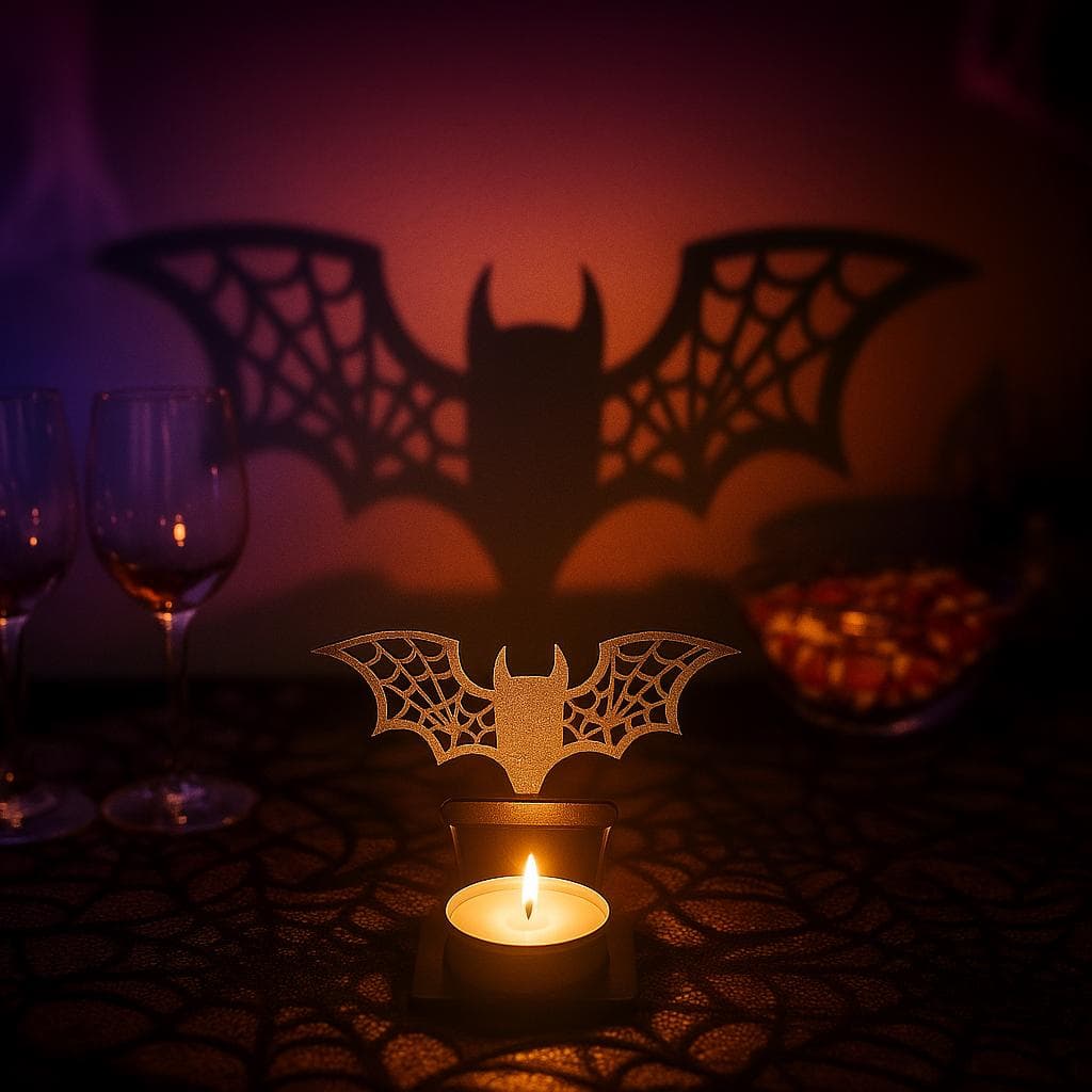 Bat Shadow Lantern: Spooky Halloween Tealight Candle Holder - image 3