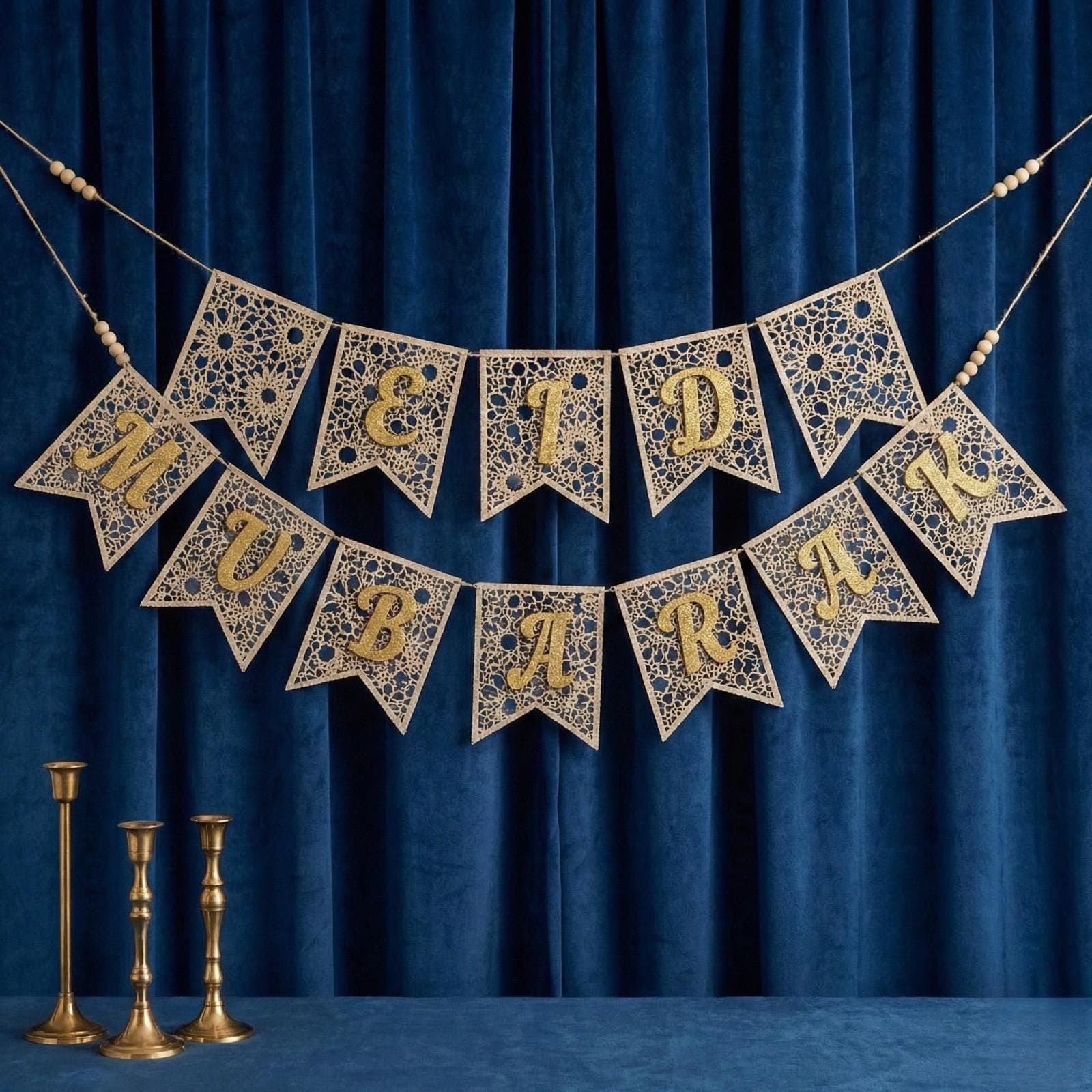 Eid Mubarak Banner Wood, Wooden Eid Garland Decorations, Eid Mubarak Decor, Islamic Wall Hanging. Eid Party Supplies, Ramadan Decoration - image 5