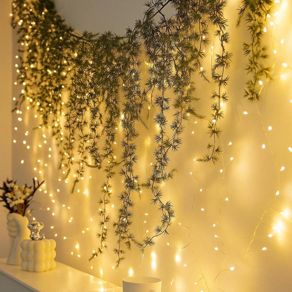 Plastic Felt Christmas Garland with Fairy Lights: Holiday Mantel Decor - image 5