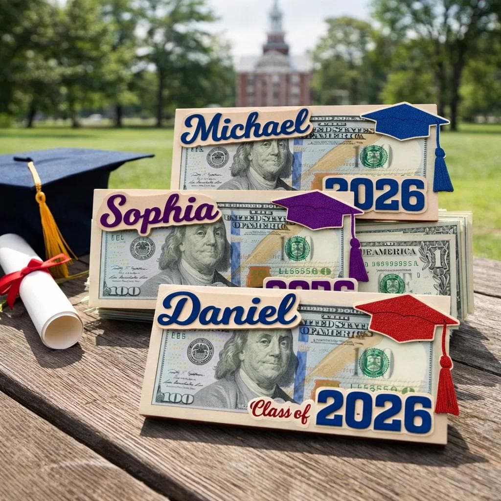 Personalized Graduation Money Holder 2026, Custom Name Cash Holder, Class of 2026 Graduation Gift, Senior Money Gift, High School Grad Gift - image 3