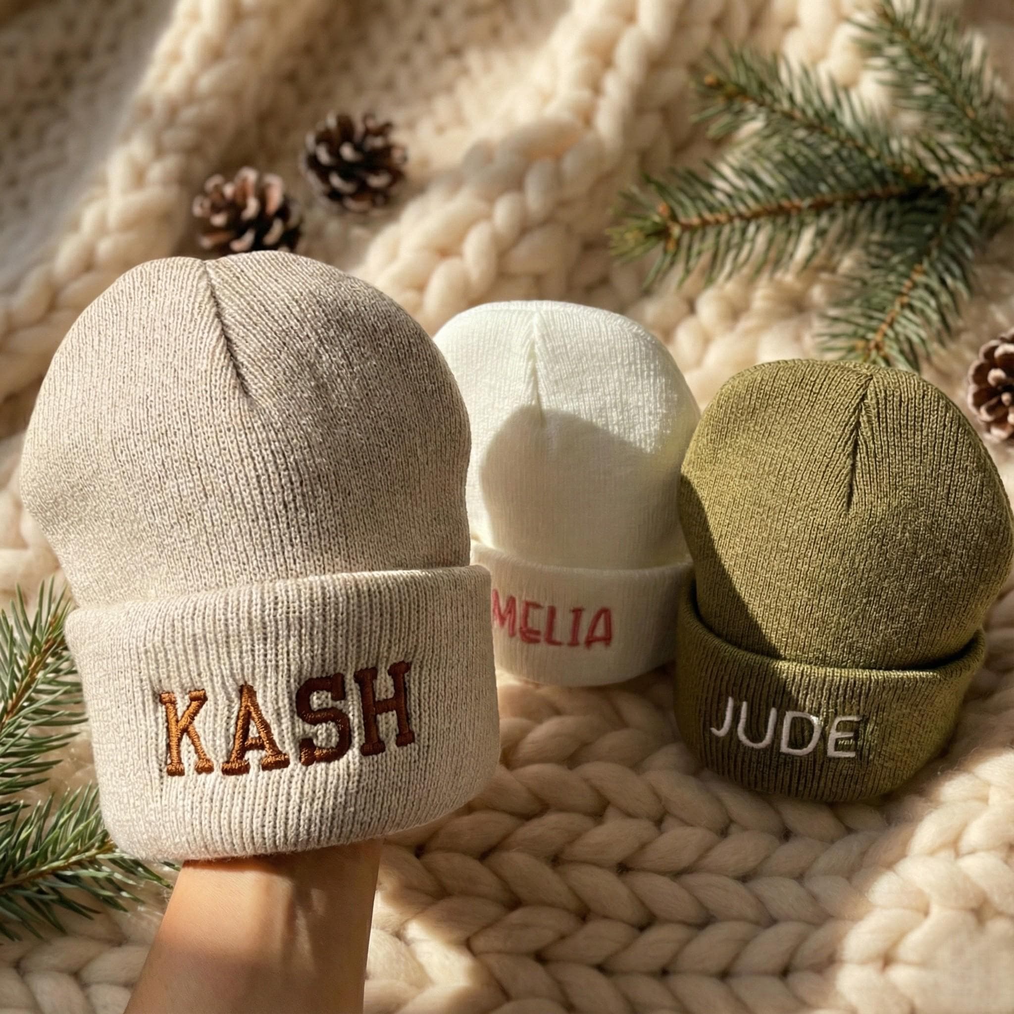 Custom Name Beanie, Personalized Embroidered Knit Hat, Cozy Winter Beanie