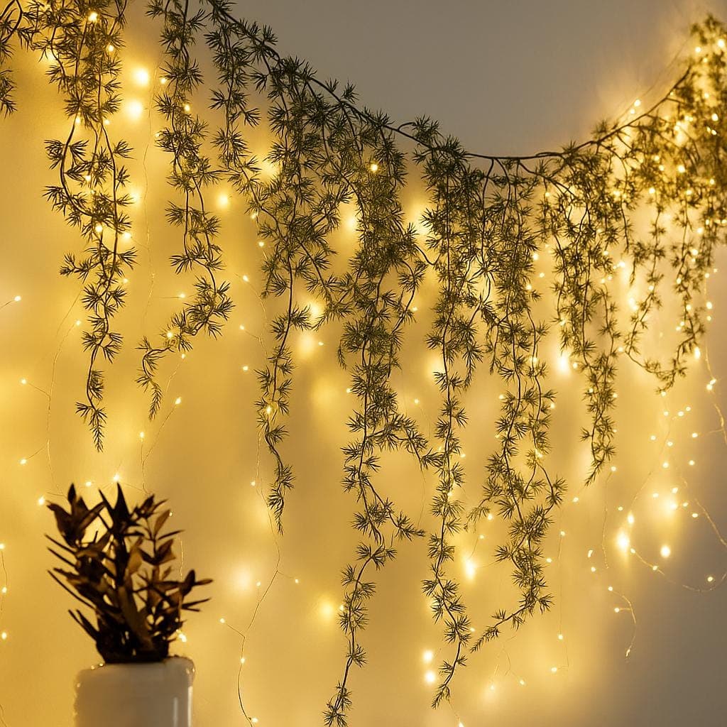 Plastic Felt Christmas Garland with Fairy Lights: Holiday Mantel Decor - image 3