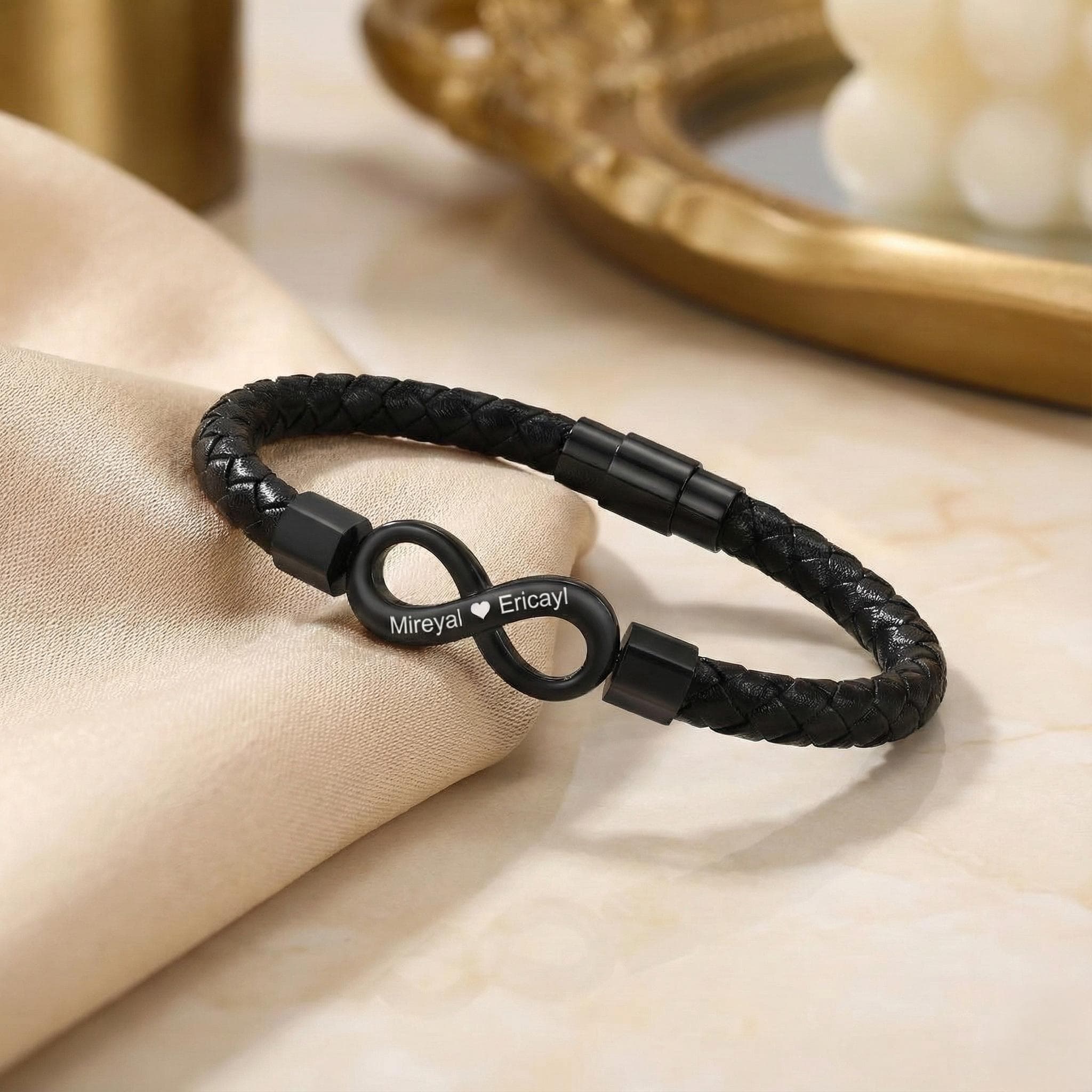 Personalized Infinity Couple Bracelets, Custom Name Matching Bracelets for Him and Her, Engraved Anniversary Gift - image 3