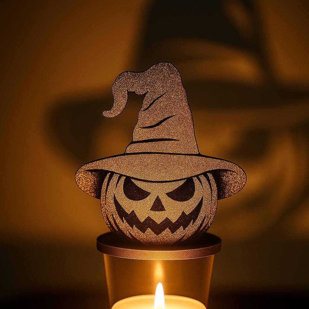 Pumpkin Shadow Lantern: Spooky Halloween Tealight Candle Holder - image 3