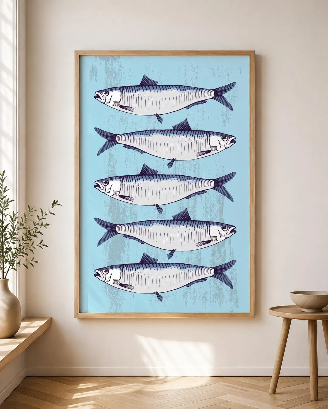 Whimsical Fish Print, Coastal Sardine Artwork, Seaside Illustration (Digital Download) - image 4