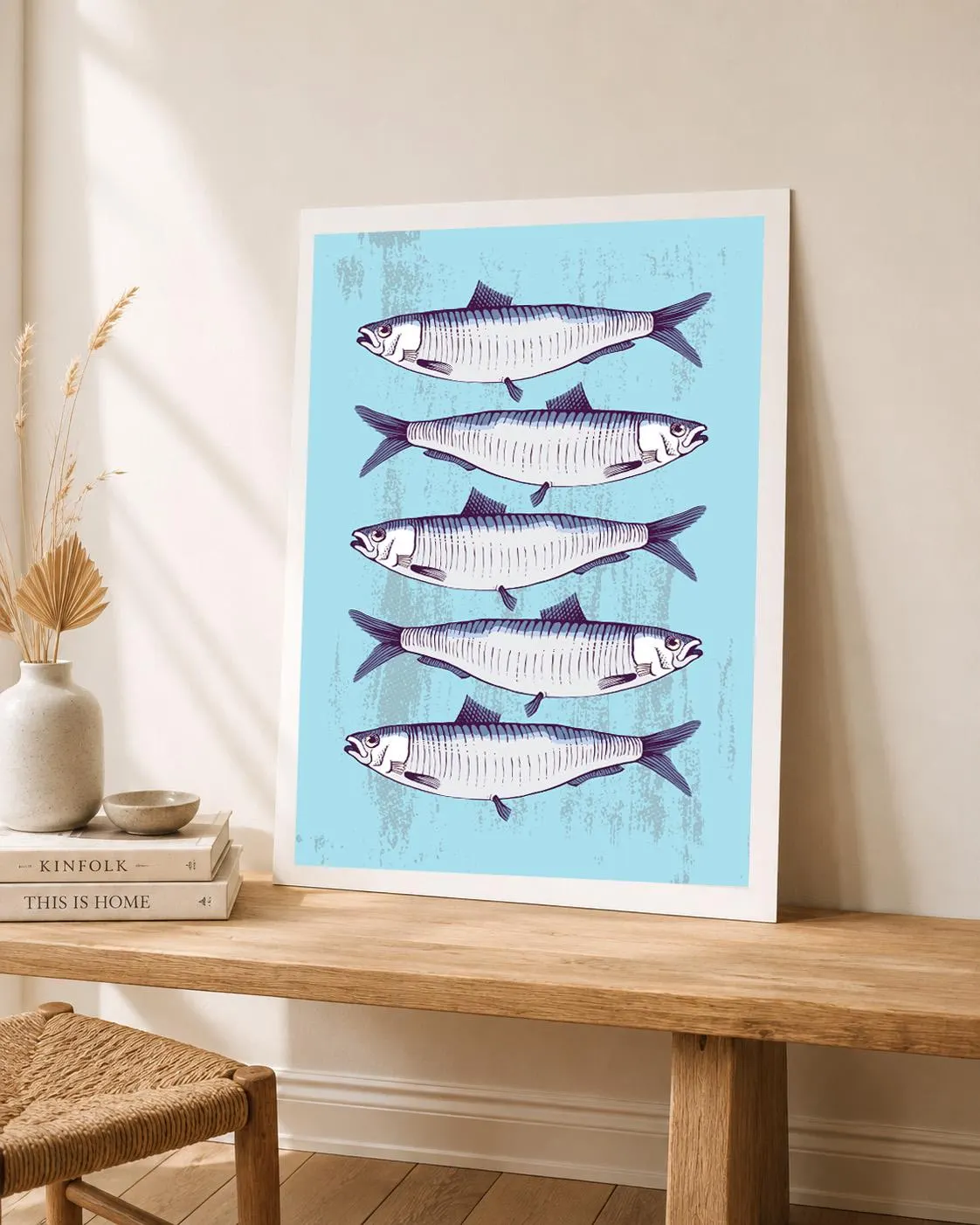 Whimsical Fish Print, Coastal Sardine Artwork, Seaside Illustration (Digital Download) - image 5