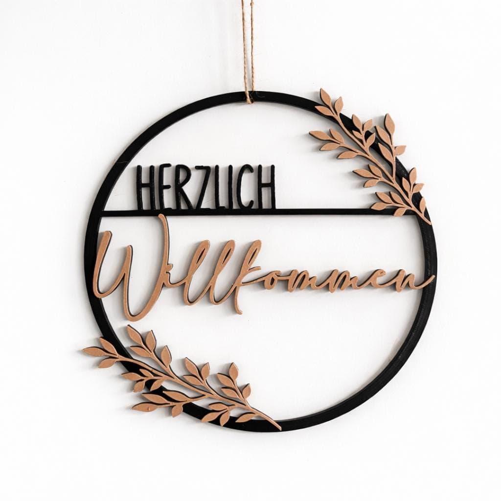 Loop Herzlich Willkommen | Türkranz | Loop | Herzlich Willkommen | 3D Druck | Geschenkidee - image 3