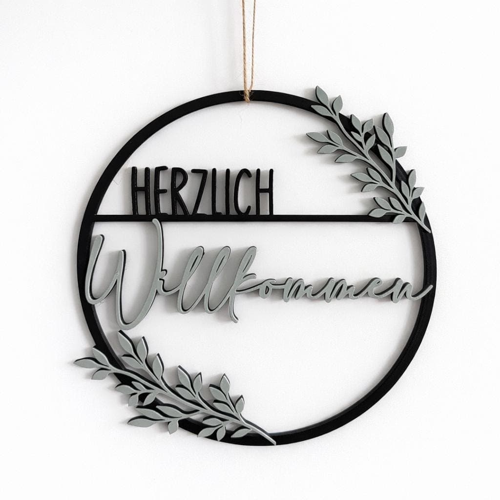 Loop Herzlich Willkommen | Türkranz | Loop | Herzlich Willkommen | 3D Druck | Geschenkidee