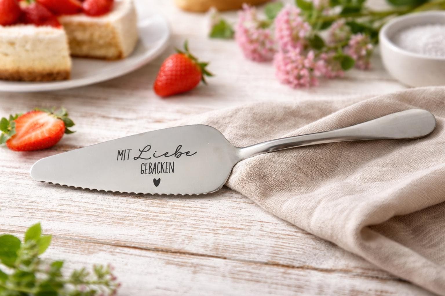 Personalisierter Tortenheber aus Edelstahl | Gravierte Kuchenschaufel | Geschenk für Kuchenliebhaber, Hochzeit, Geburtstag