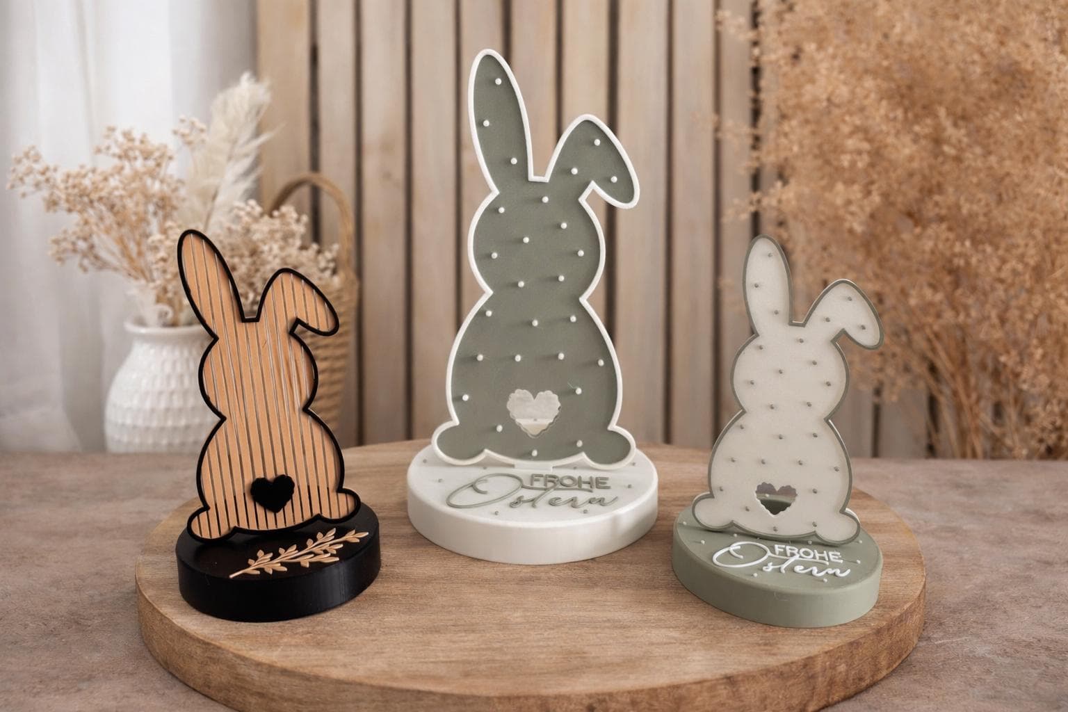 Osterdeko Hase mit Licht | Osterdeko | Ostern | 3D | Hase