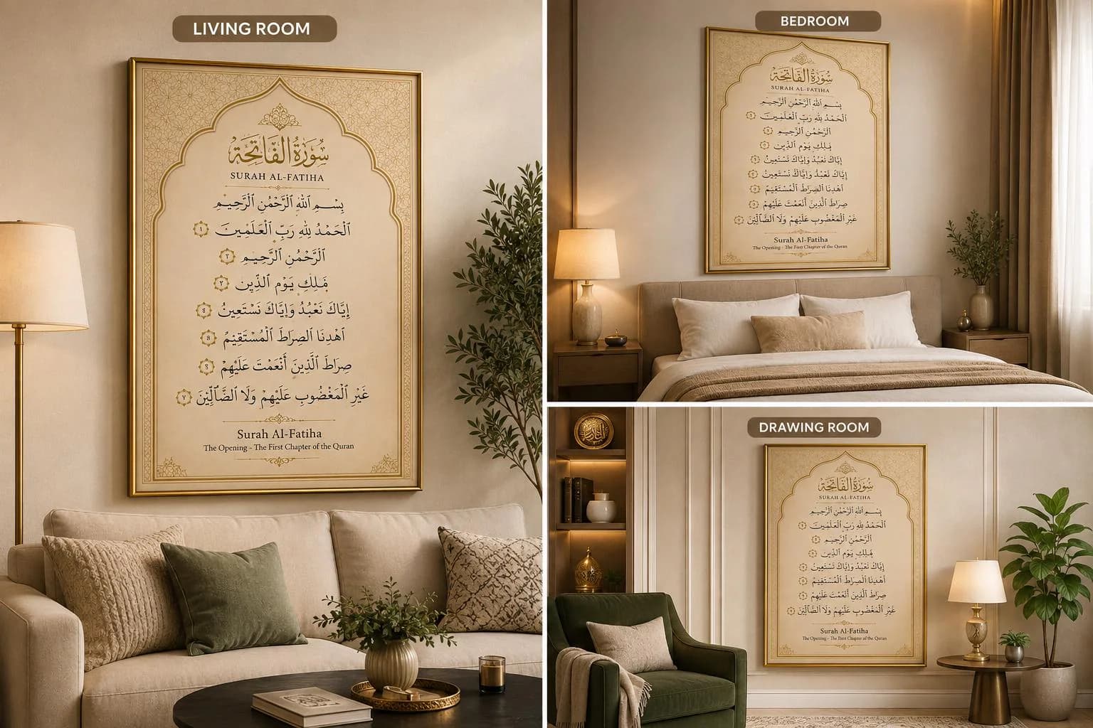 Surah Al-Fatiha Islamic Wall Art | Arabic Calligraphy Muslim Decor (Digital Download)