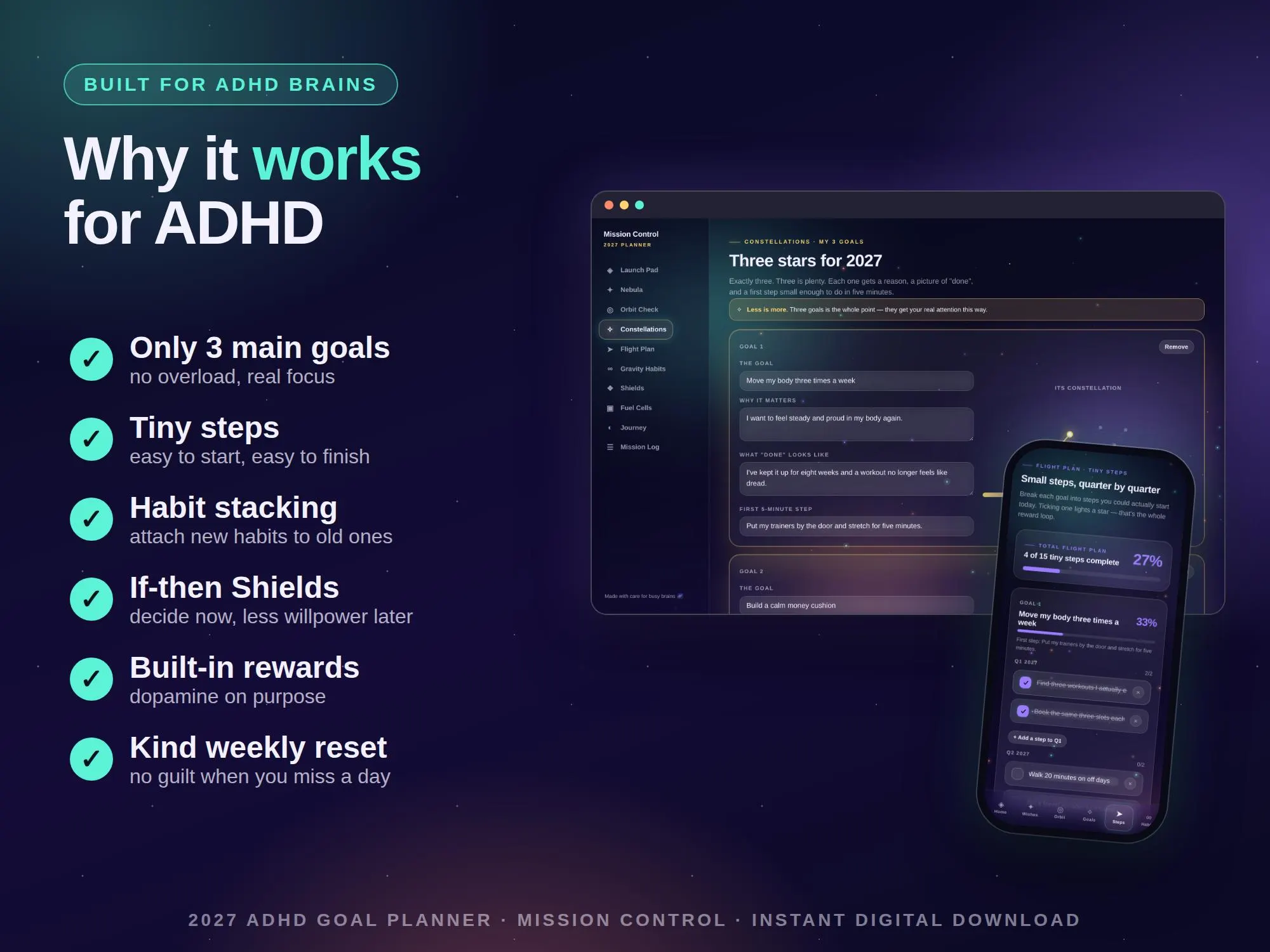 2027 ADHD Digital Planner | Interactive Daily & Weekly Organizer for Neurodivergent Brains (GoodNotes PDF) - image 3