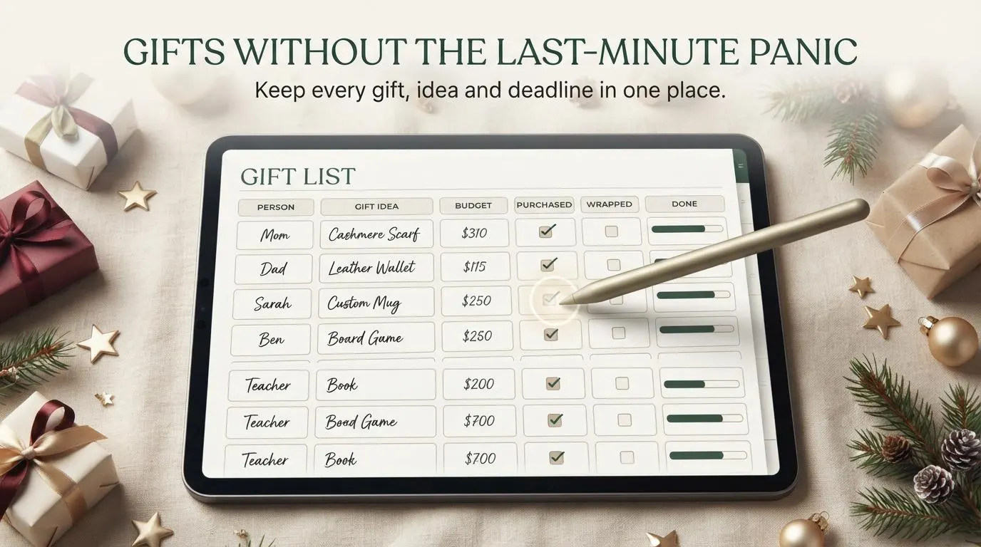 ADHD Holiday Planner Printable & Digital | Christmas Gift Budget Tracker | Google Sheets Excel | Neurodivergent Friendly - image 3