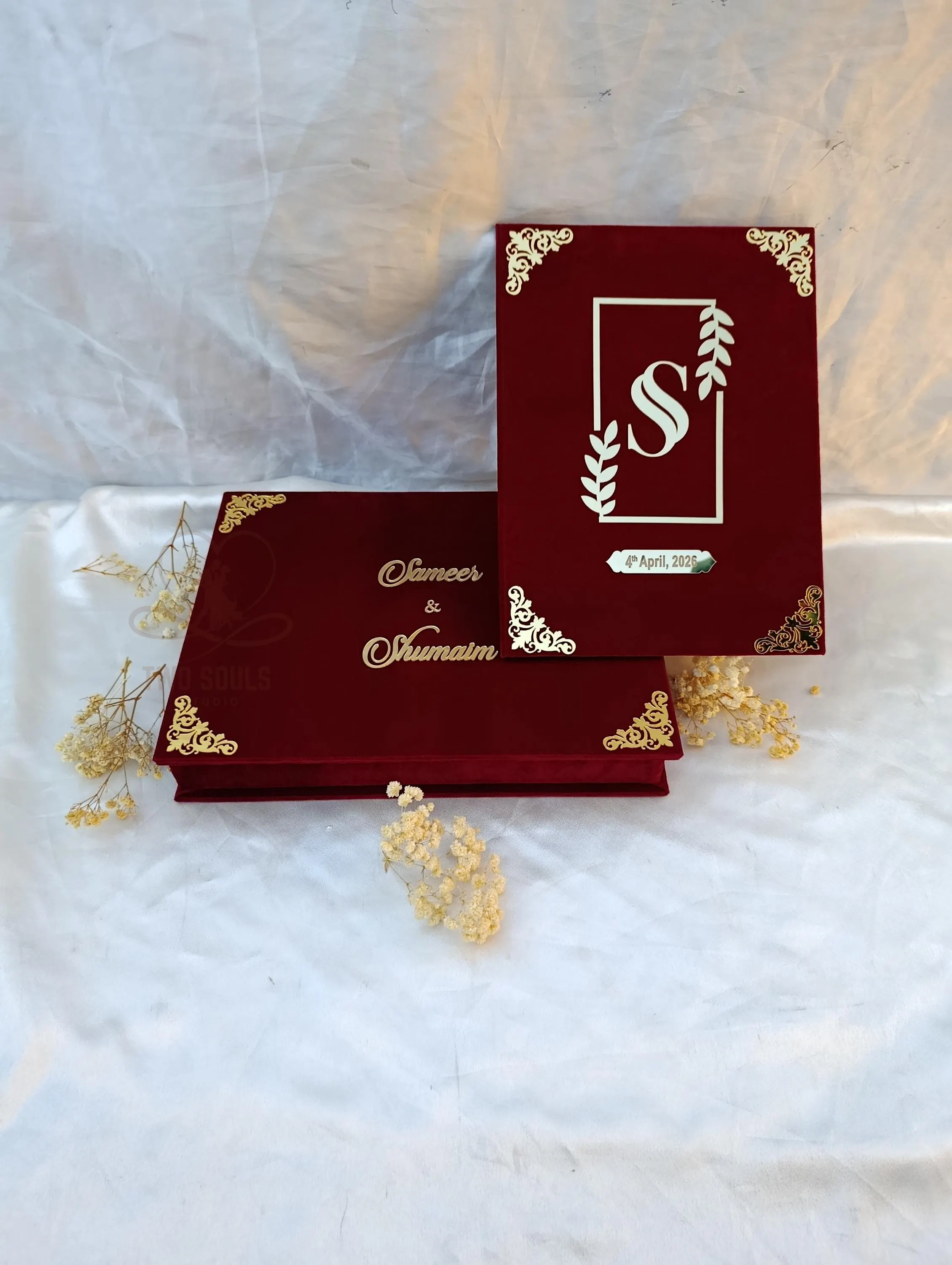 Personalized Nikah Nama Booklet Set | Velvet Islamic Wedding Certificate, Luxury Muslim Gift