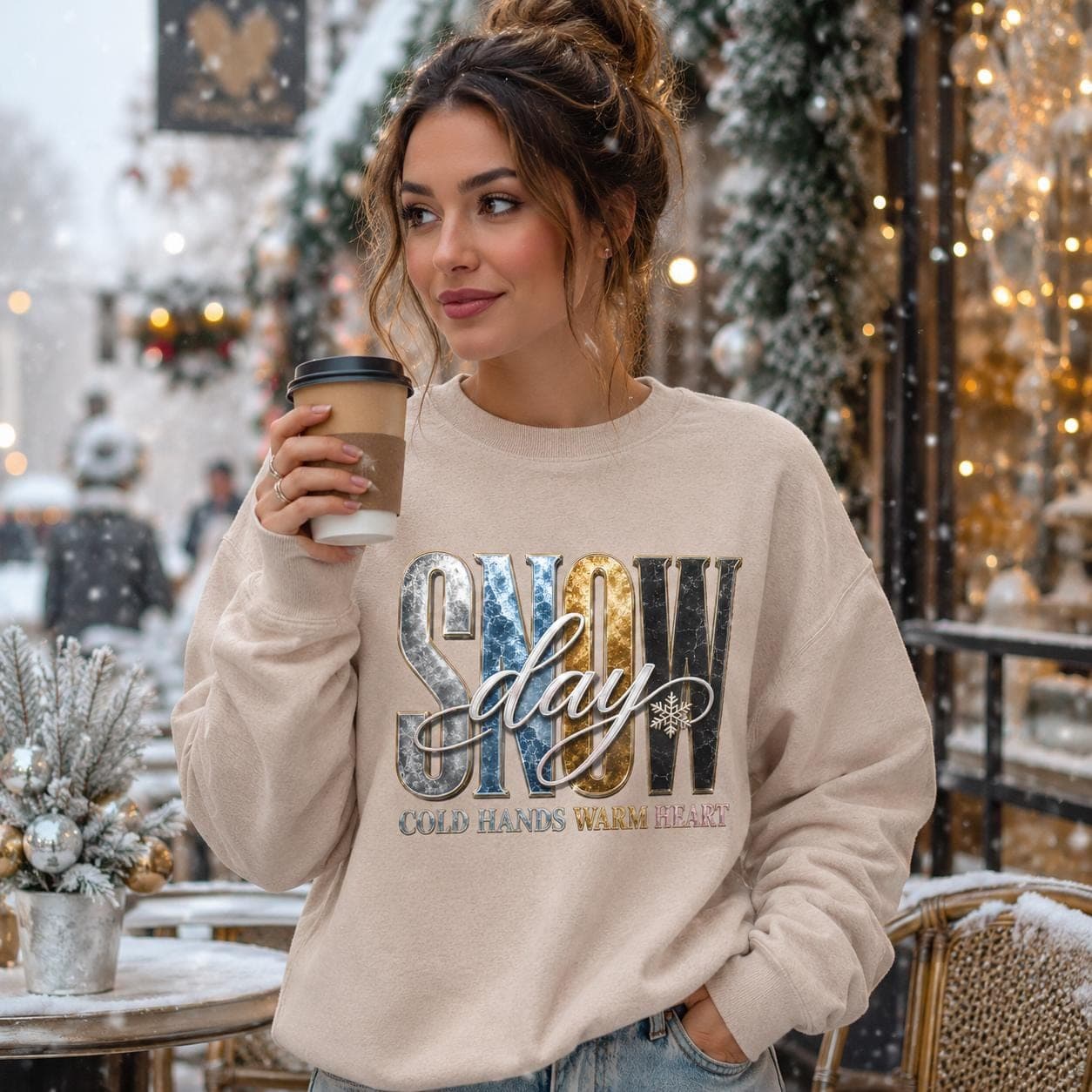 Snow Day PNG | Cold Hands Warm Heart Sublimation Design (Digital Download)