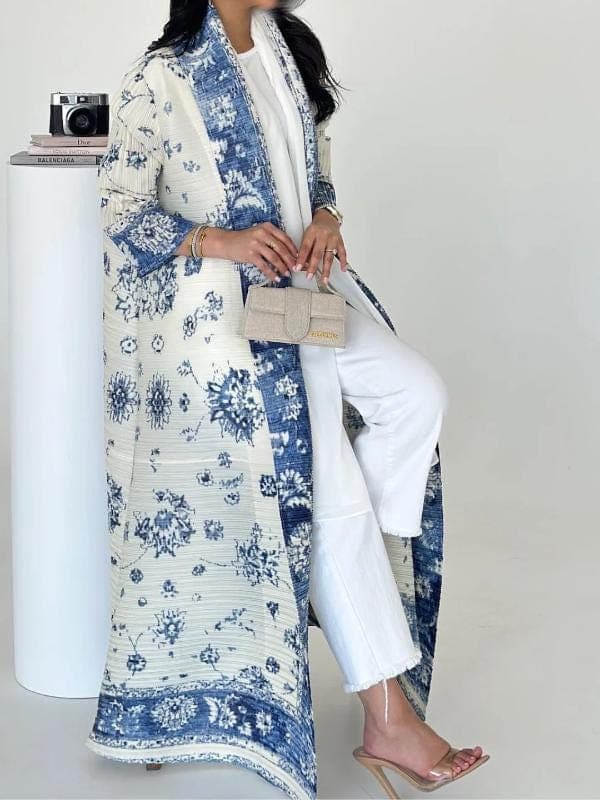 Pleated Open Abaya - Vogue Kimono Style, Modest Fashion