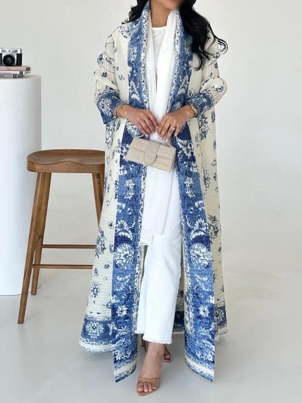 Pleated Open Abaya - Vogue Kimono Style, Modest Fashion - image 3